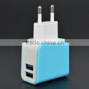 Coolsell High Quality Euro Style 2 Usb Port Fast Charger 2A Usb Travel Wall Charger thumbnail-3