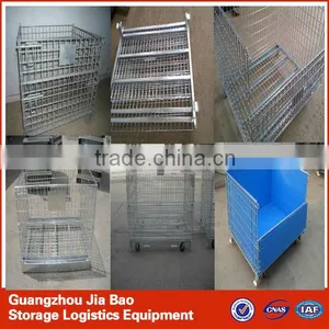 2014 HOT SELL Folding Pallet Cage Storage Stackable Wire Cage Wire Bin thumbnail-1