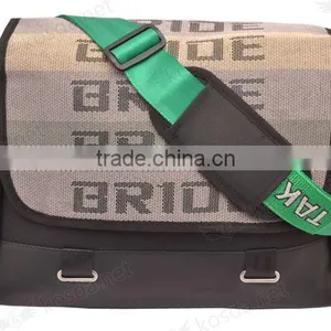 2016 New Item JDM Gradation Nylon Travel Bag With Laptop Compartment, Cheap Shoulder Bag With Green and Brown Belt. thumbnail-2