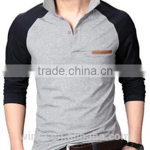 New Design High Quality Brand Long Sleeve Men Cotton Shirts Polo T-shirt Cheap Prices Polo t Shirt thumbnail-1