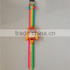 Silicone Rainbow Quartz Water Proof Watches for Kids Adjustable Band thumbnail-3