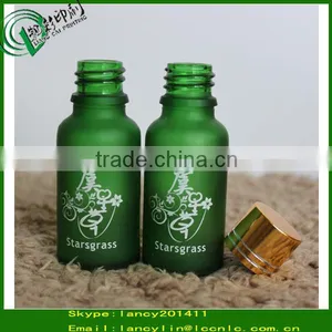 Green Boston Round Design 30ml Frosted Glass Bottle With Dropper and Logo Printing Quality Choice thumbnail-1