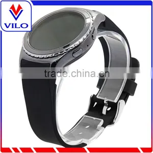 Black Smart Watch Bracelet Silicon Watch Band /Silicon Strap Wristband For SAMSUNG GEAR S R750 thumbnail-1