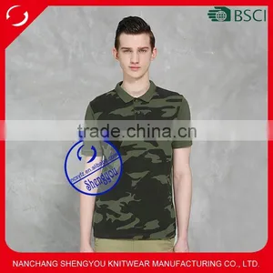 Custom Wholesale Allover Printed Army Style Polo Shirt for Men thumbnail-1