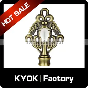 KYOK Wrought Iron Curtain Rod Finials,chrome Curtain Rod Finials,colored Glass Finials thumbnail-6