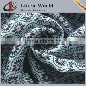 10S High Quality Printed Linen Viscose Blend Fabric thumbnail-1