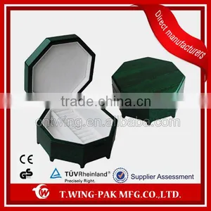 Green Finished Antique Octagon Wooden Music Jewelry Box thumbnail-1