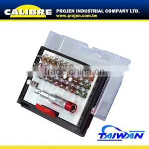 CALIBRE 1/4"Dr 32pc Color Socket and Bit Hand Tool Set thumbnail-1