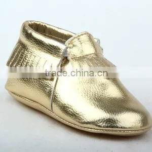 Popular All Market 100% Sheep Leather Fringes Baby Moccs thumbnail-3