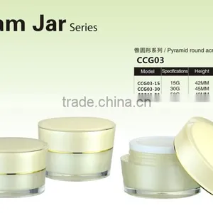 Wholesale Cosmetic Packaging Skincare Bottle Round Colord 15g/30g/50g Acrylic Jars Acrylic Cream Jar thumbnail-2