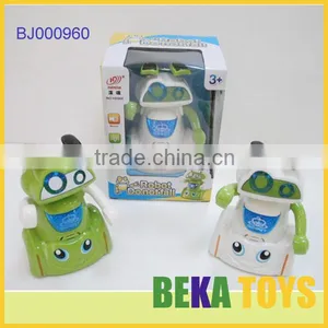 2014 Newest Toys White Kids Novelty Electric Led Robot Toy Small Plastic Cartoon Robot Toys thumbnail-1