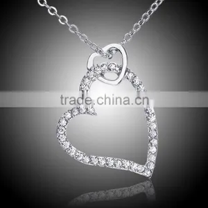 Austrian Crystal Heart Pendant 18k Women Necklace Quality Choice thumbnail-2
