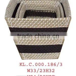 High Quality Best Selling 2015 Water Hyacinth Square Coloful Storage With Handle From Vietnam thumbnail-1