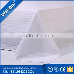 Hotel Single Bed Use 1cm Stripe 100% Cotton Bedding Sheet Wholesale Luxury Bed Sheet Quality Choice thumbnail-2