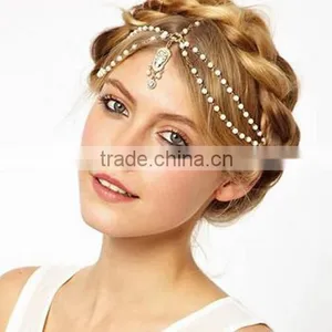 Women Fashion Vintage Gothic Luxury Rhinestone Head Chain Jewelry Headband Head Piece Hair Band thumbnail-1