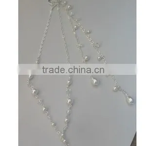 Women's Wedding Ivory Pearl Wedding Back Drop Bridal Necklace thumbnail-2