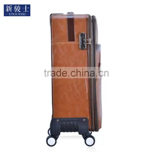 Great Quality pu Genuine Leather Business Leisure Luggage Vintage Suitcase thumbnail-3