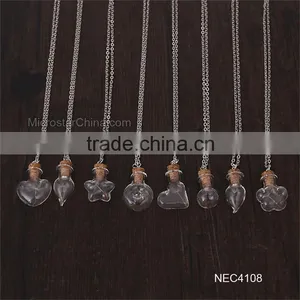 8 Designs DIY Creative Drift Bottles Glass Pendant Necklace Dandelion Necklace thumbnail-2