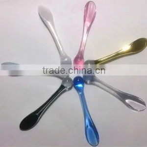 Gold Color Acrylic Plastic Cosmetic Cream Use Spoon thumbnail-2