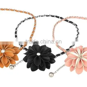 Fashion PU Flower Metal Waist Chain Female Belt SWF-W15062926 thumbnail-1