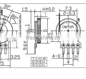 9mm Rotary Potentiometer Thumbwheel Driving Potentiometer F-06GP1 thumbnail-2