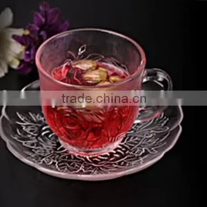 Glass Tea Cup Saucers Glass Coffee Cup Saucers Glass Tea Cup Flowers thumbnail-1