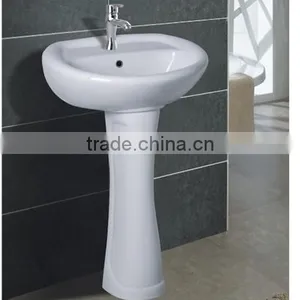 Pedestal Basin With CE Certificate/heap Hot Sale Bathroom Ceramic Washing Bowl Floor Standing Pedestal Washing Basins thumbnail-1