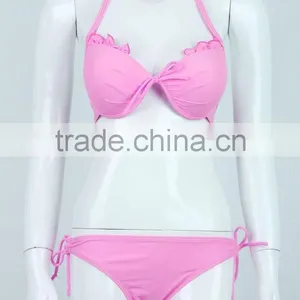 Solid Bikinis Doble Push up Extreme Bikinis Bathing Suits Women thumbnail-3