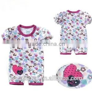 2016 New Style Baby Girls Cute Embroidery Short Sleeve Romper Creeper thumbnail-4