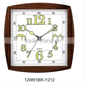 12inch Rectangle Wooden Wall Clock Decoration Items Square Fashional Clock thumbnail-2