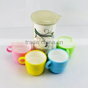 Hot Sales Promotional Gift 4 Pcs Stackable Plastic Cup With Dust-proof Stand thumbnail-3