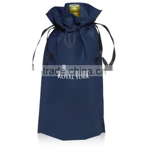 Promote Green Ideas Non-Woven Vineyard Ribbon Custom Drawstring Bags Wine Bottle Gift Bags thumbnail-1