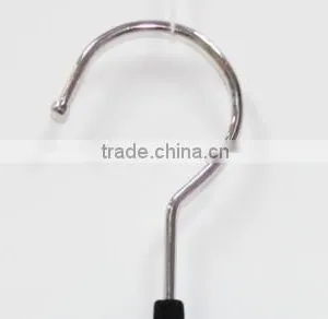 Black Thin Flocking Dress Plastic Hanger thumbnail-5