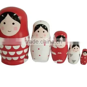 Cuete Girl Design Wholesale Wooden Russian Nesting Doll thumbnail-2