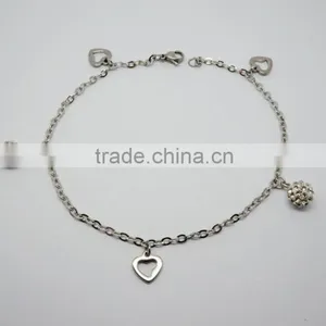 Olivia Jewelry 316L Stainless Steel Anklet With Heart thumbnail-1