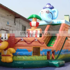 Small Indoor Inflatable Jungle Animal Jumping Dry Slide, Air Bounce Inflatable Slide thumbnail-3