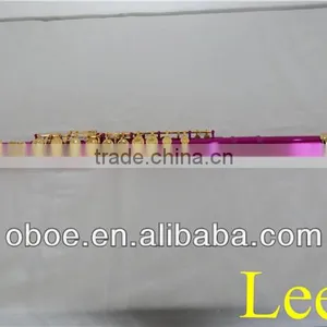 Woodwind Musical Instrument Cupronickel Body C Tone Nickel Plated 16 Closed Holes Colorful Purple Flute--4101 thumbnail-1