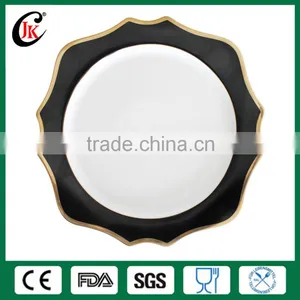 Elegant Rimmed Gold Ceramic Charger Plate for Wedding thumbnail-6