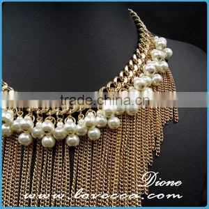 Italy Designs Wholesale Women Exaggerate Rose Gold Necklaces Collar Chain thumbnail-5