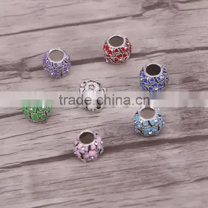 5.0mm Hole Antique Silver Plated Metal Alloy Mix Color Big Hole Beads Fit European Bracelet DIY thumbnail-1