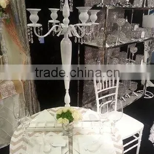 White Metal Candelabra for Wedding Tabl Centerpieces /table Top Candelabra thumbnail-1
