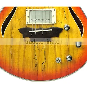Wholesale Cheap Price Half Hand Made Plywood Jazz Guitar thumbnail-4