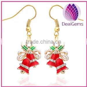 Europe &American Style Fashion Christmas Gift Jingle Ball Enamel Fishhook Earring Factory Price thumbnail-1
