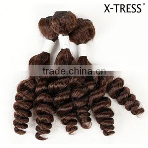 18inch Fumi Medium Brown 4 3 Pcs Good Quality High Tempreture Fibre Synthetic Hair Weft Bundle Weaves thumbnail-2
