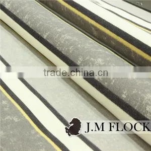 100% Polyester Stripe Pattern Print Flock Velvet Fabric Print Fabric for Sofa thumbnail-6