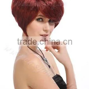 Fashion Star Red Color Short Bob Hair Wigs for Ladies thumbnail-3