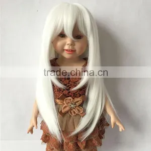 Top Quality Cosplay White Hair 18'' Height American Girl Doll Wigs thumbnail-1