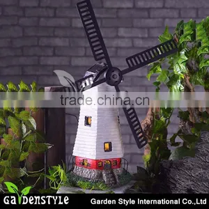 New Product Polyresin Windmill Shape Solar Garden Light for Decoration thumbnail-1