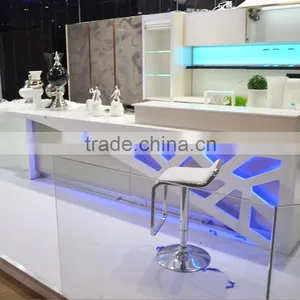 Modern LED Reception Desk Hotel Reception Desk With Back Wall Decor thumbnail-1