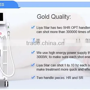 FDA Approved 2 Years Warranty 3000W ABS Pure Sapphire Newest Shr Hair Removal Machine thumbnail-4